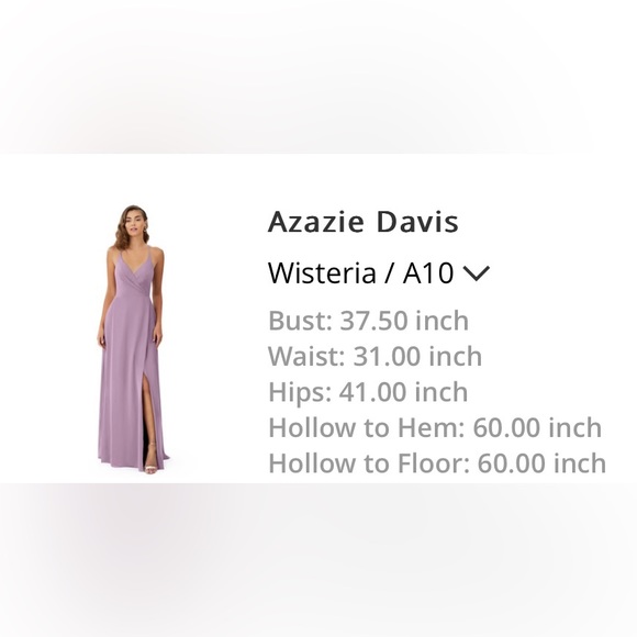 Azazie Davis Wisteria size 10 - Picture 6 of 6